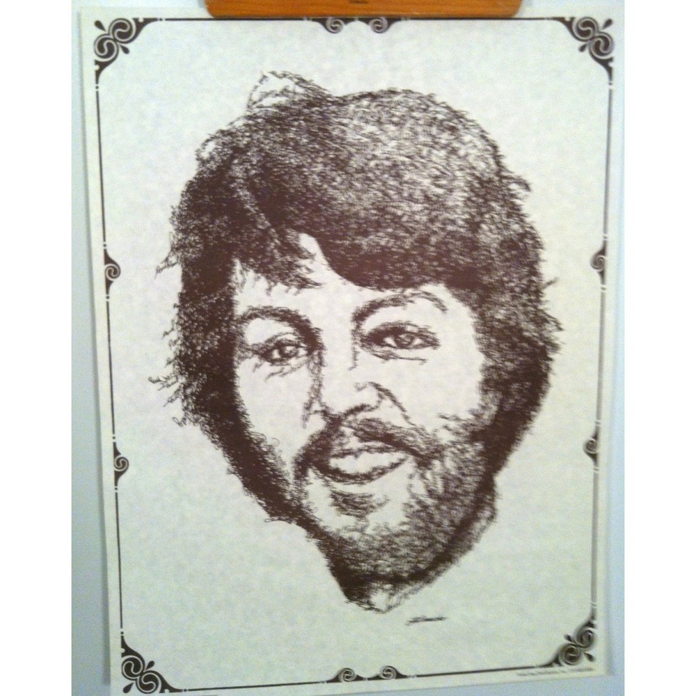 Paul McCartney Caricature 70’s  Poster Made With Paul’s Signature